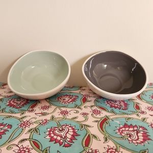 2 West Elm Asymmetrical Bowls